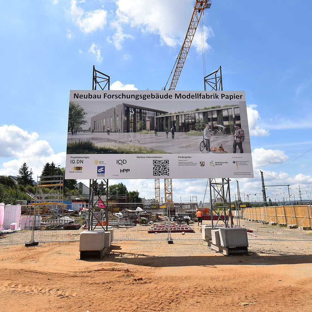 Bauschild Modellfabrik Papier Düren