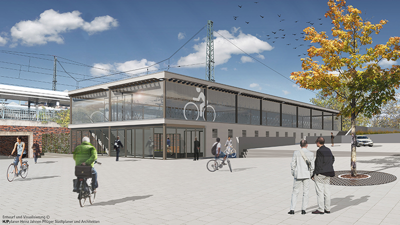 Neue Radstation am Dürener Bahnhof